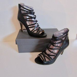 NEW Black Leather Banana Republic Caged Sandal 8.5